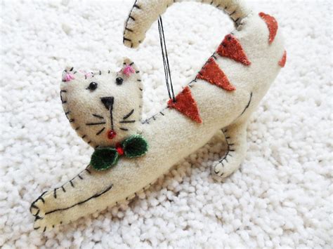 felt cat ornament pattern|homemade cat ornaments.